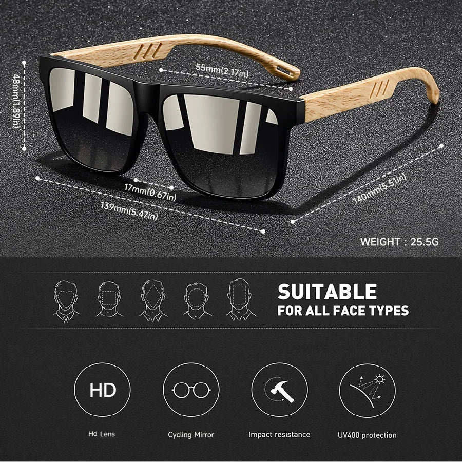 Fashion Vintage Square Square Frame Sunglasses Men Women Fishing