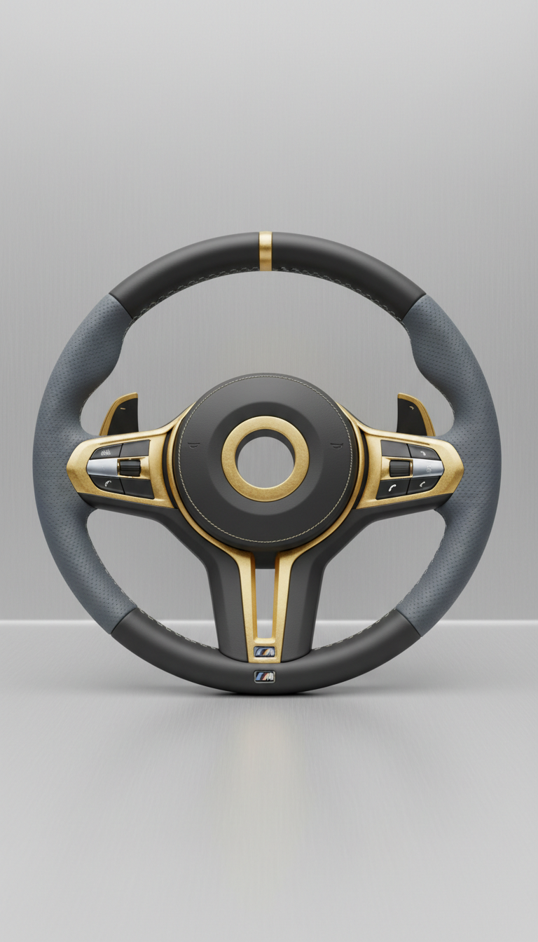 Heritage Gold-Accented Steering Wheel Overlay for BMW