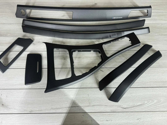 BMW E90 E91 M performance Interior Trim SET MATTE CARBON FIBER LHD NON IDRIVE
